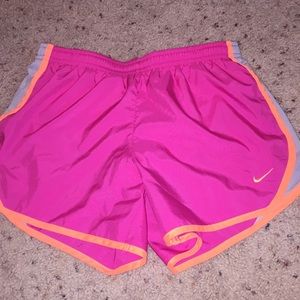 Pink with orange trim Nike shorts